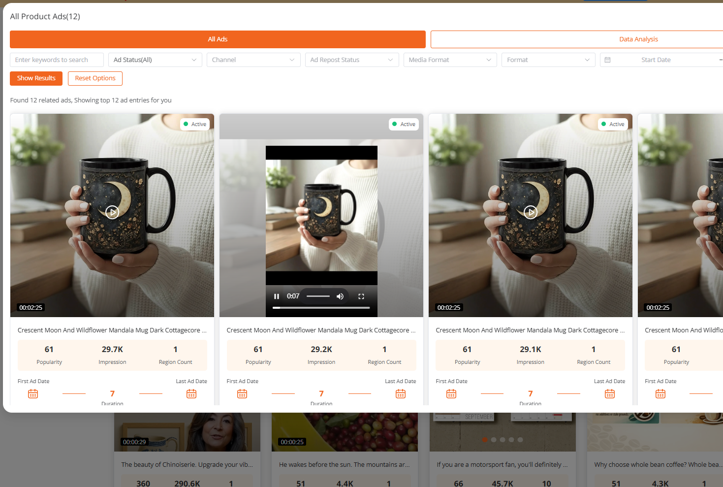 Bibliothèque d'Annonces pour Analyser les Véritables Annonces Hors Site Etsy