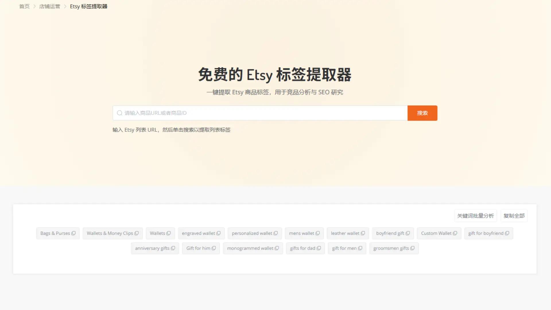 Etsy 标签提取器:拆解热销竞品的标签策略