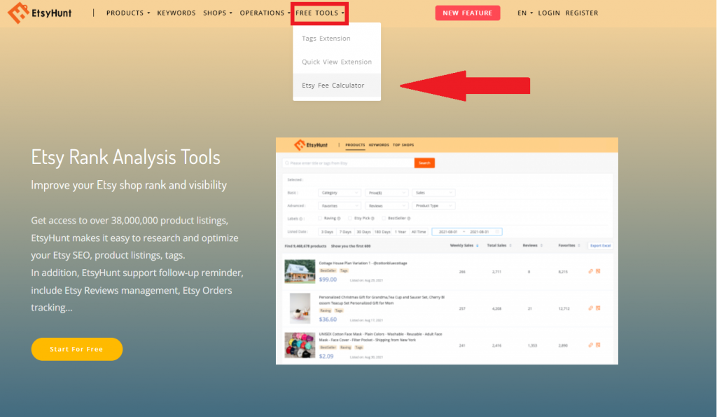 Etsy Fee Calculator