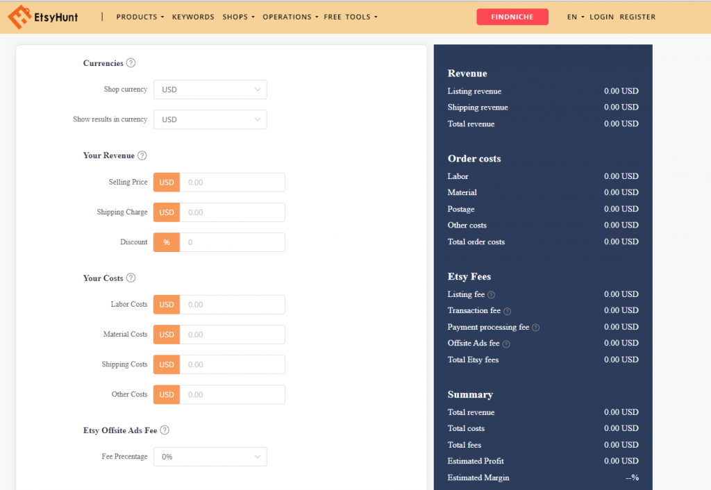 Etsy Fee Calculator 2