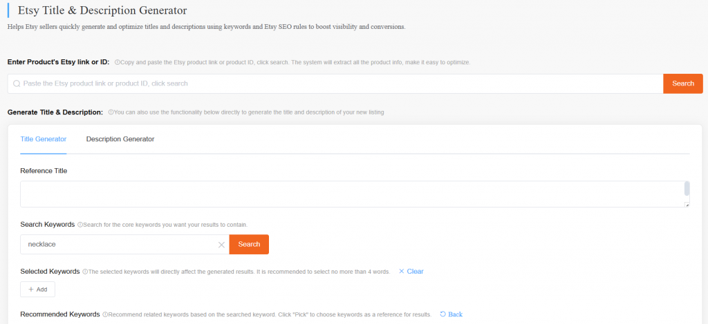 EHunt Etsy Title & Description Generator