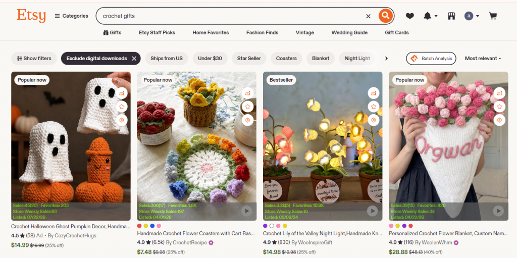etsy crochet