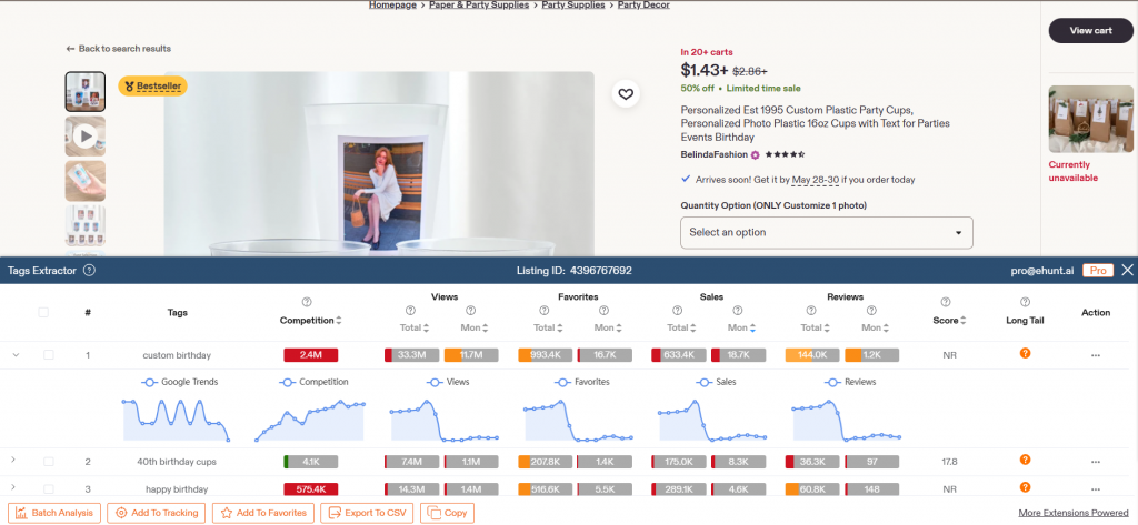 etsy tags extension