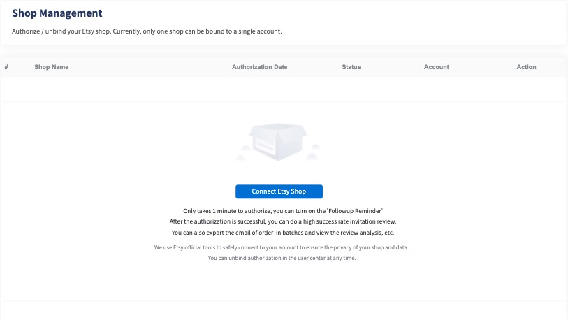 manage Etsy shops